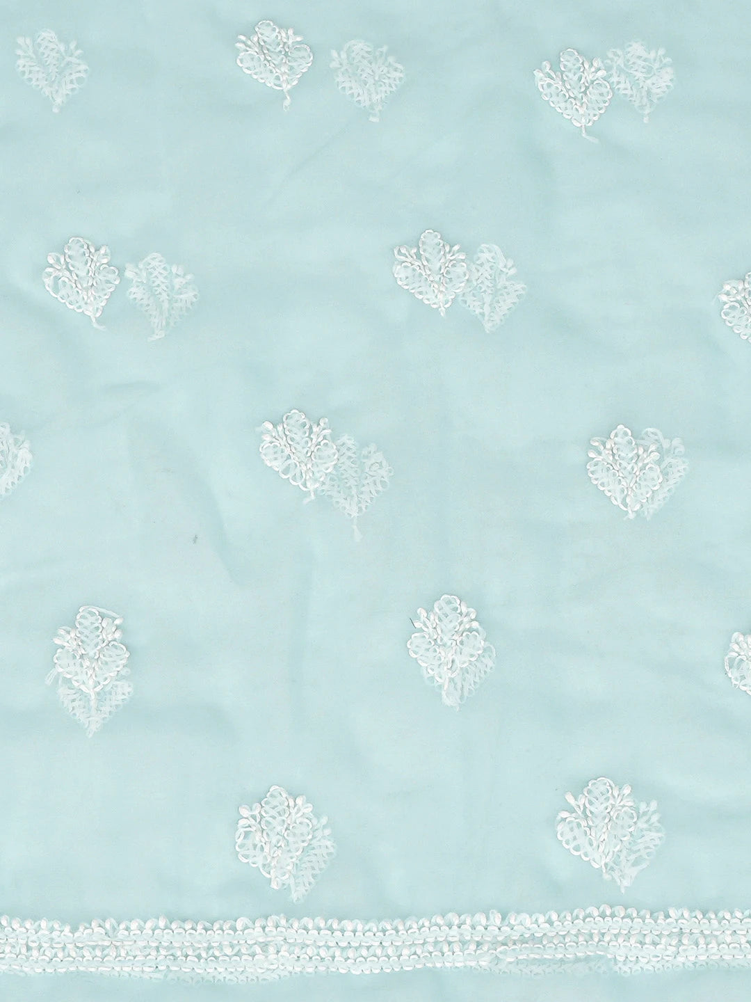 Ada Hand Embroidered Ice Blue Georgette Lucknowi Chikankari Unstitched Suit Piece 01A823778