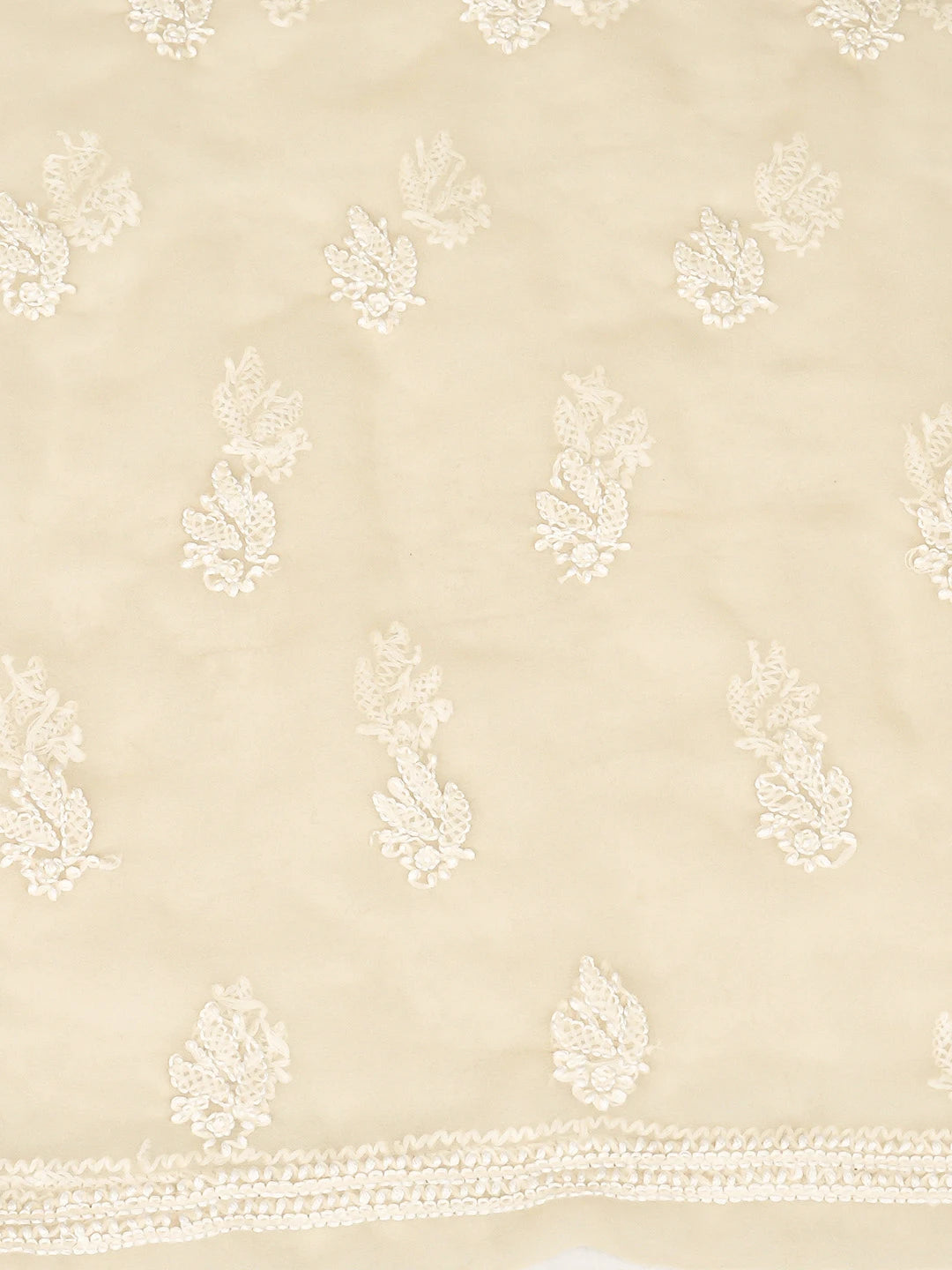 Ada Hand Embroidered Light Fawn Georgette Lucknowi Chikankari Unstitched Suit Piece 01A823775