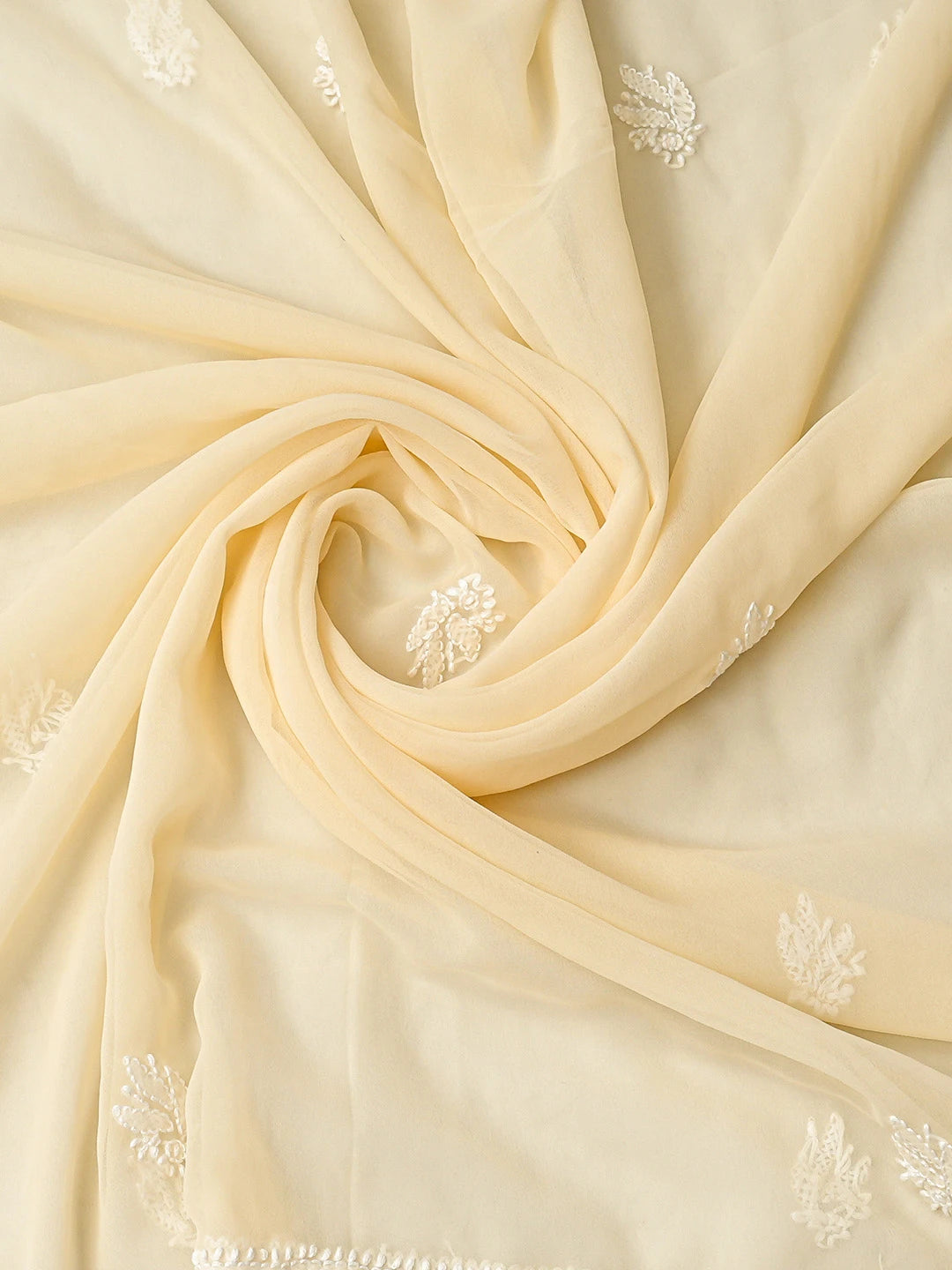 Ada Hand Embroidered Light Fawn Georgette Lucknowi Chikankari Unstitched Suit Piece 01A823775