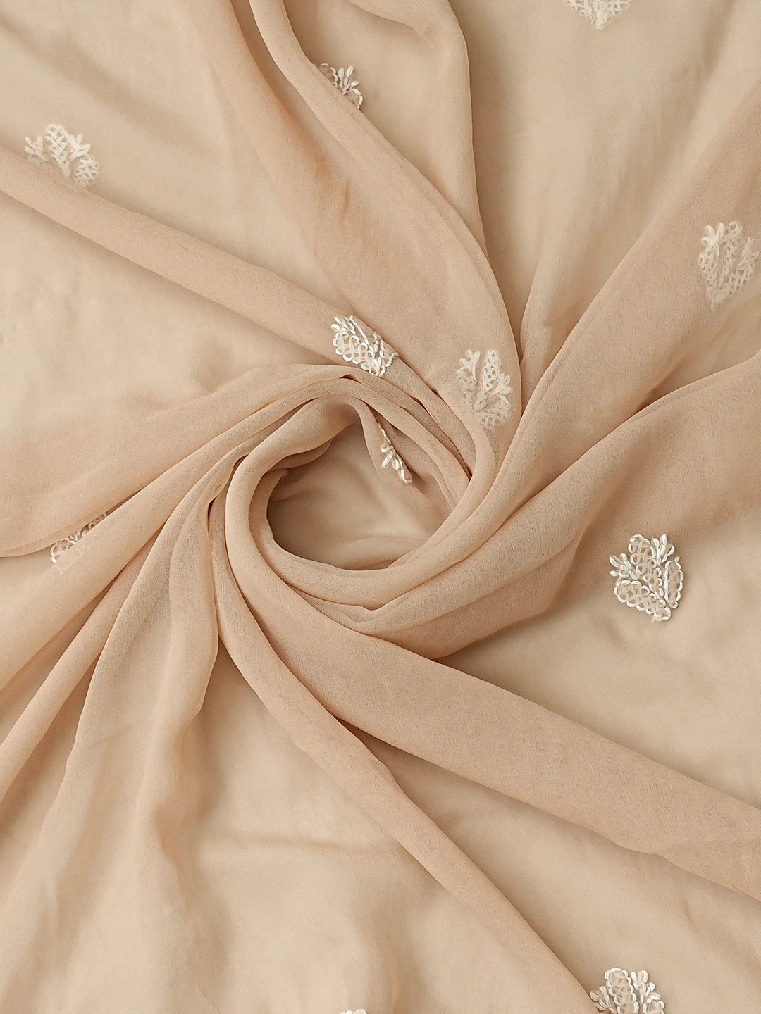 Ada Hand Embroidered Fawn Georgette Lucknowi Chikankari Unstitched Suit Piece 01A823759