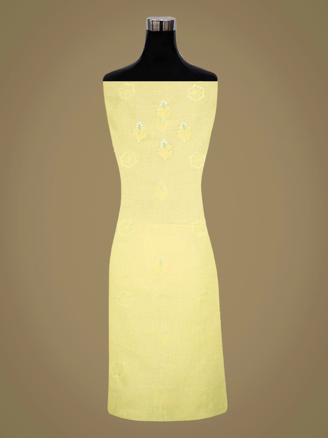 Ada Hand Embroidered Lemon Cotton Lucknowi Chikankari Unstitched Suit Piece 01A818748