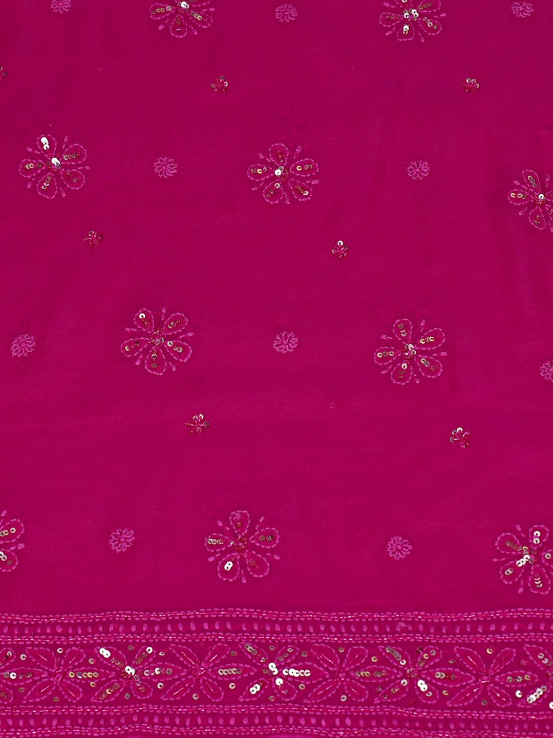 Ada Hand Embroidered Magenta Viscose Georgette Lucknowi Chikankari Unstitched Kurta Dupatta Set With Cutdana Work 01A766163