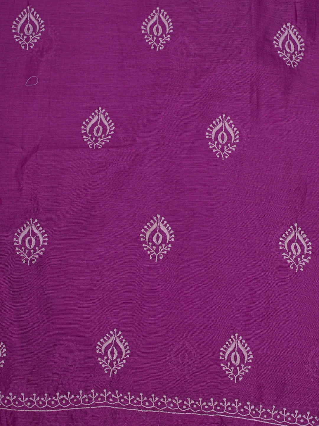Ada Hand Embroidered Purple Chanderi Lucknowi Chikankari Unstitched Kurta Dupatta Set 01A817039