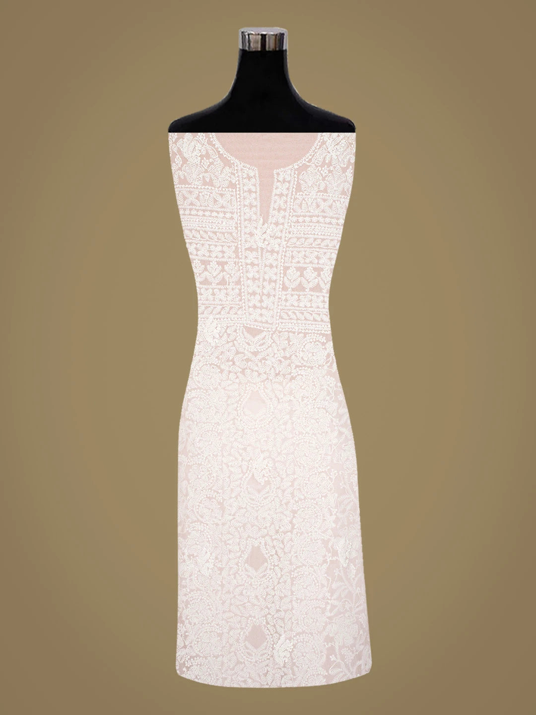 Ada Hand Embroidered Pink Georgette Lucknowi Chikankari Unstitched Suit Piece 01A823331