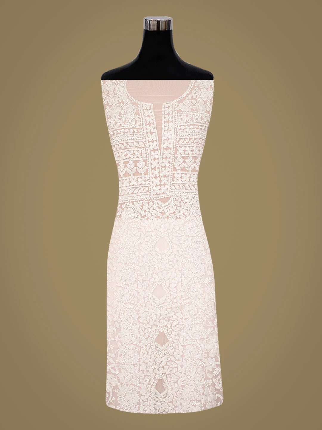 Ada Hand Embroidered Pink Georgette Lucknowi Chikankari Unstitched Suit Piece 01A823331