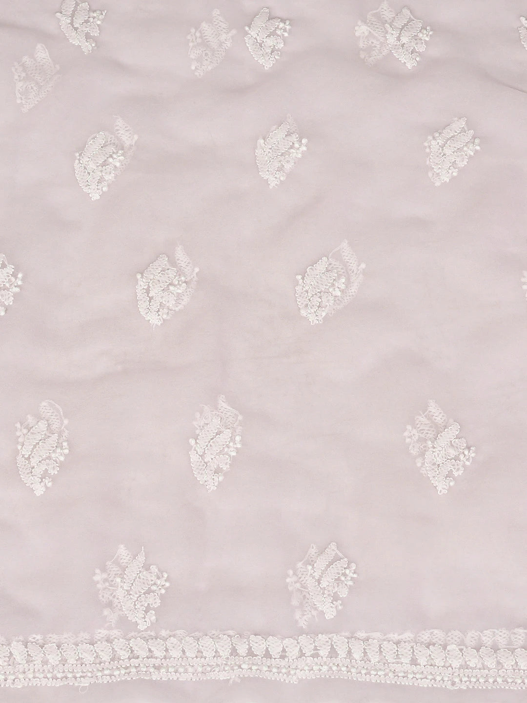 Ada Hand Embroidered Pink Georgette Lucknowi Chikankari Unstitched Suit Piece 01A823331
