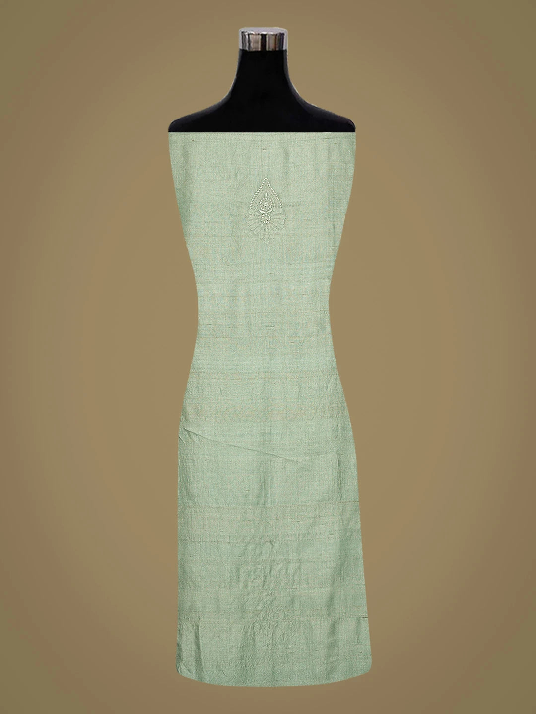 Ada Hand Embroidered Green Tussar Silk Lucknowi Chikankari Unstitched Kurta Dupatta Set 01A793115