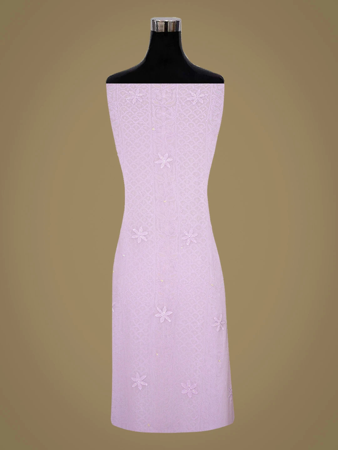 Ada Hand Embroidered Lavender Viscose Georgette Lucknowi Chikankari Unstitched Kurta Dupatta Set With Cutdana Work 01A784863