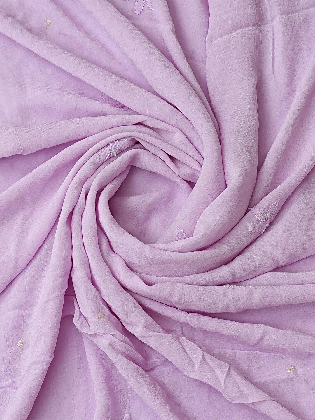 Ada Hand Embroidered Lavender Viscose Georgette Lucknowi Chikankari Unstitched Kurta Dupatta Set With Cutdana Work 01A784863