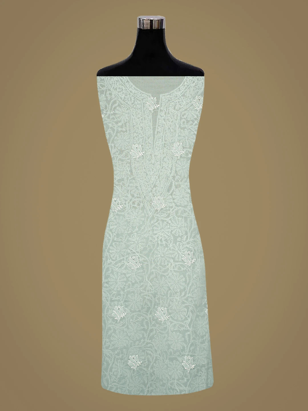 Ada Hand Embroidered Grey Cotton Lucknowi Chikankari Unstitched Suit Piece 01A826122