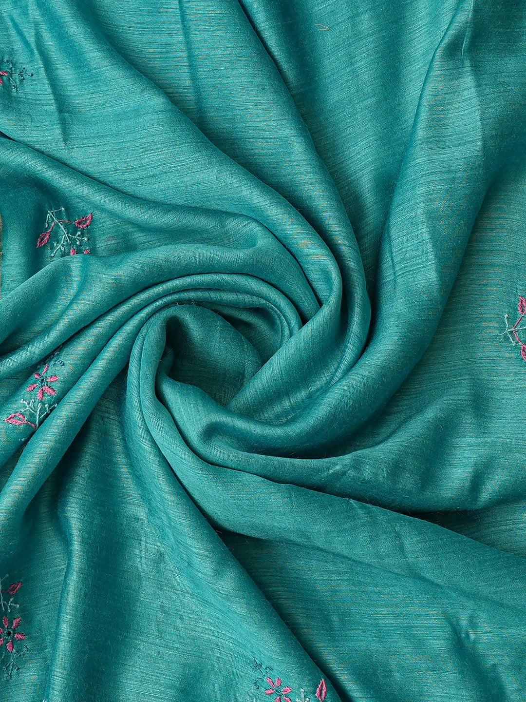 Ada Hand Embroidered Blue Moonga Silk Lucknowi Chikankari Semi-stitched Suit Piece With Zari Taar Work 01A749400