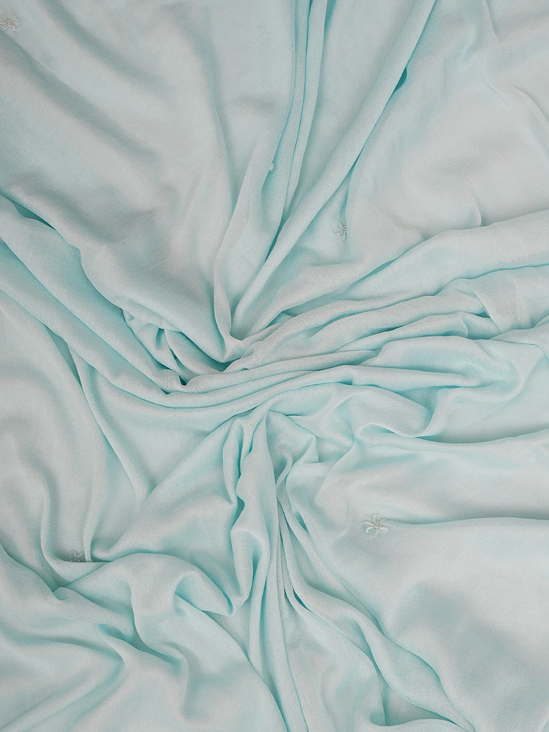 Ada Hand Embroidered Sky Blue Cotton Lucknowi Chikankari Unstitched Suit Piece With Pearl Work 01A751965