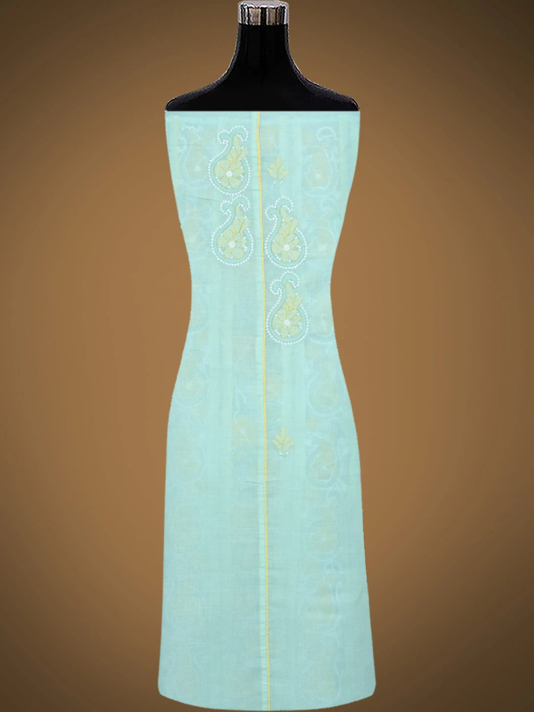 Ada Hand Embroidered Sea Green Cotton Lucknowi Chikankari Unstitched Suit Piece 01A821868