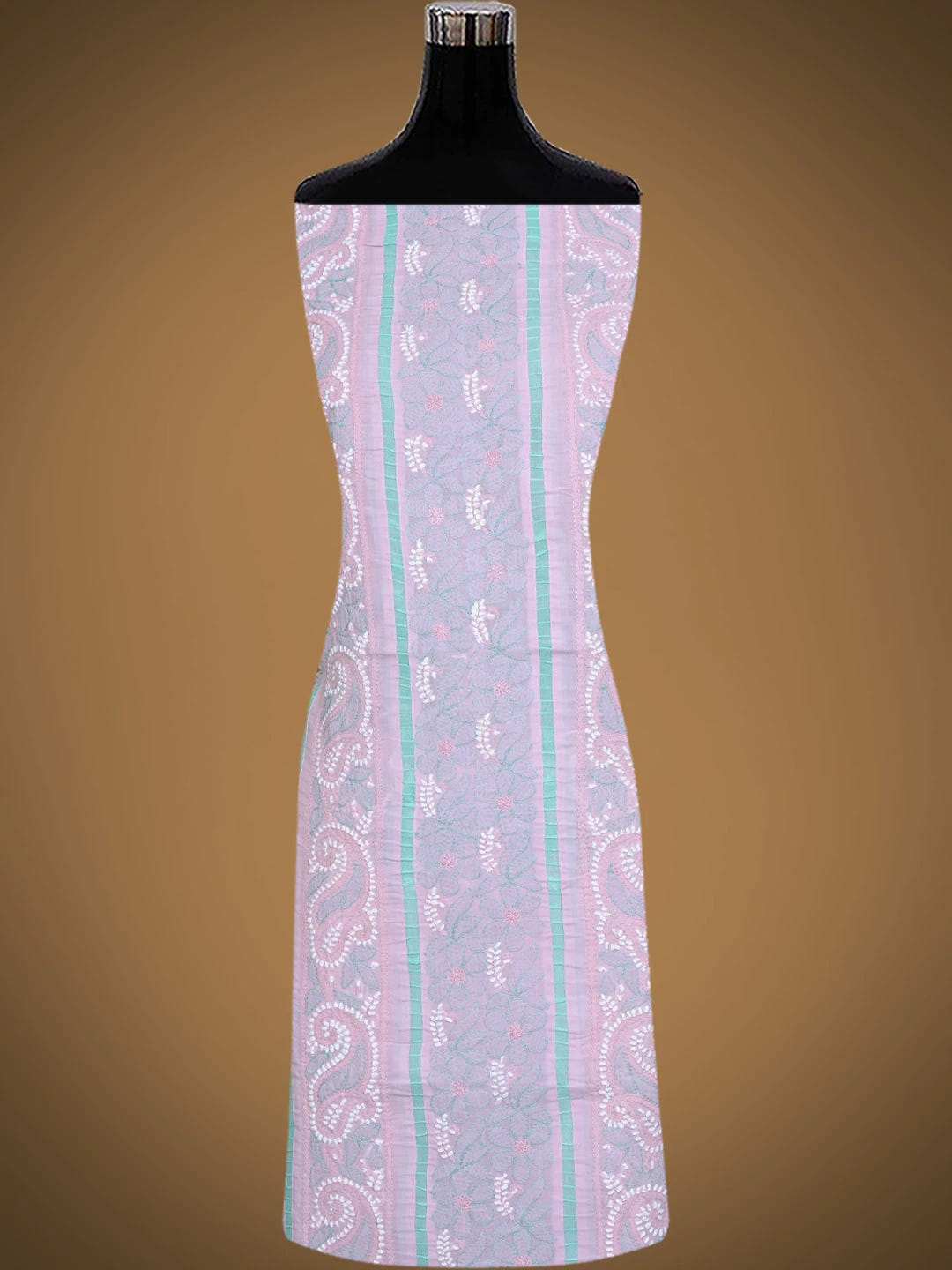 Ada Hand Embroidered Pink Cotton Lucknowi Chikankari Unstitched Suit Piece 08A500451