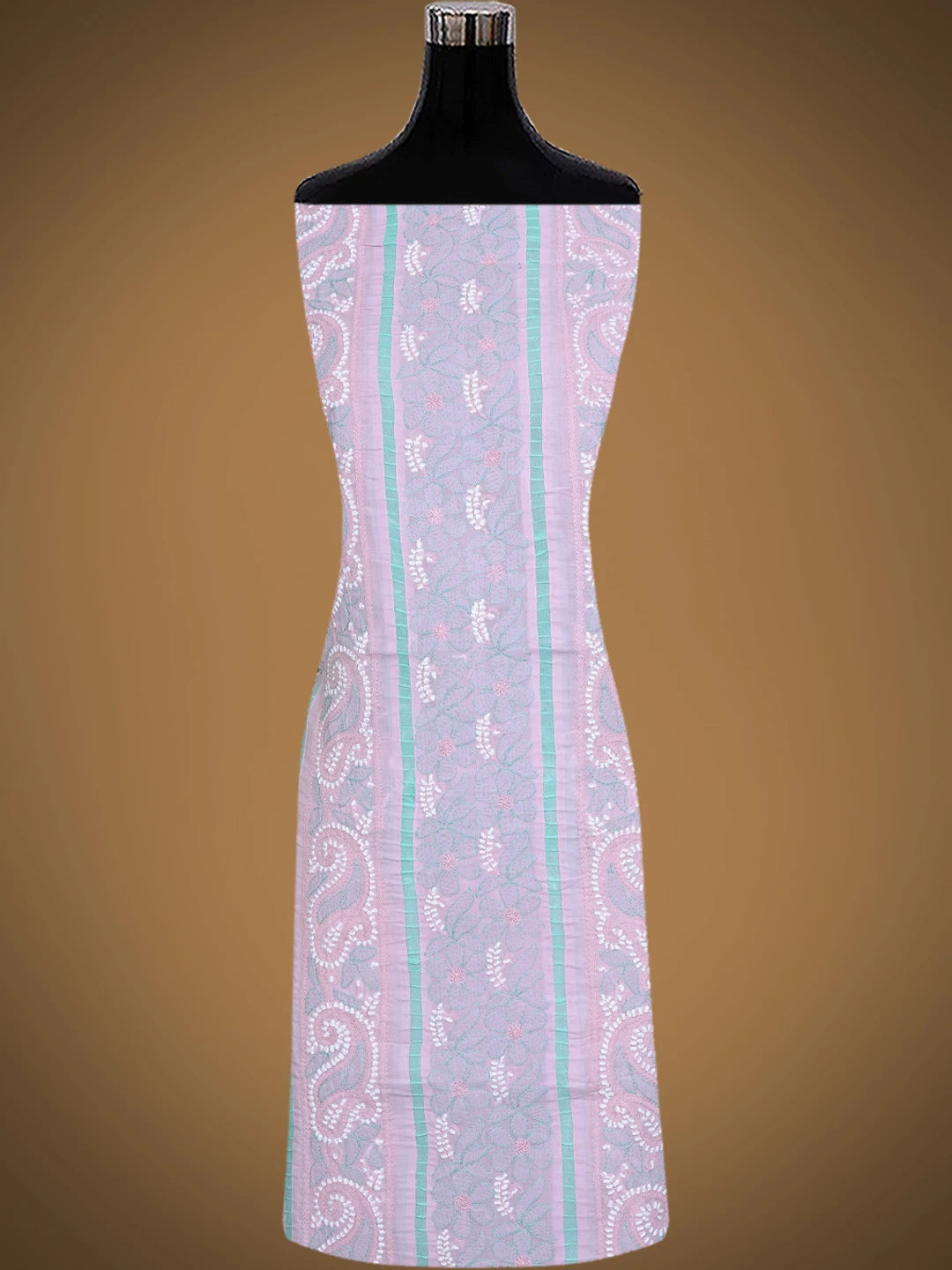 Ada Hand Embroidered Pink Cotton Lucknowi Chikankari Unstitched Suit Piece 08A500451