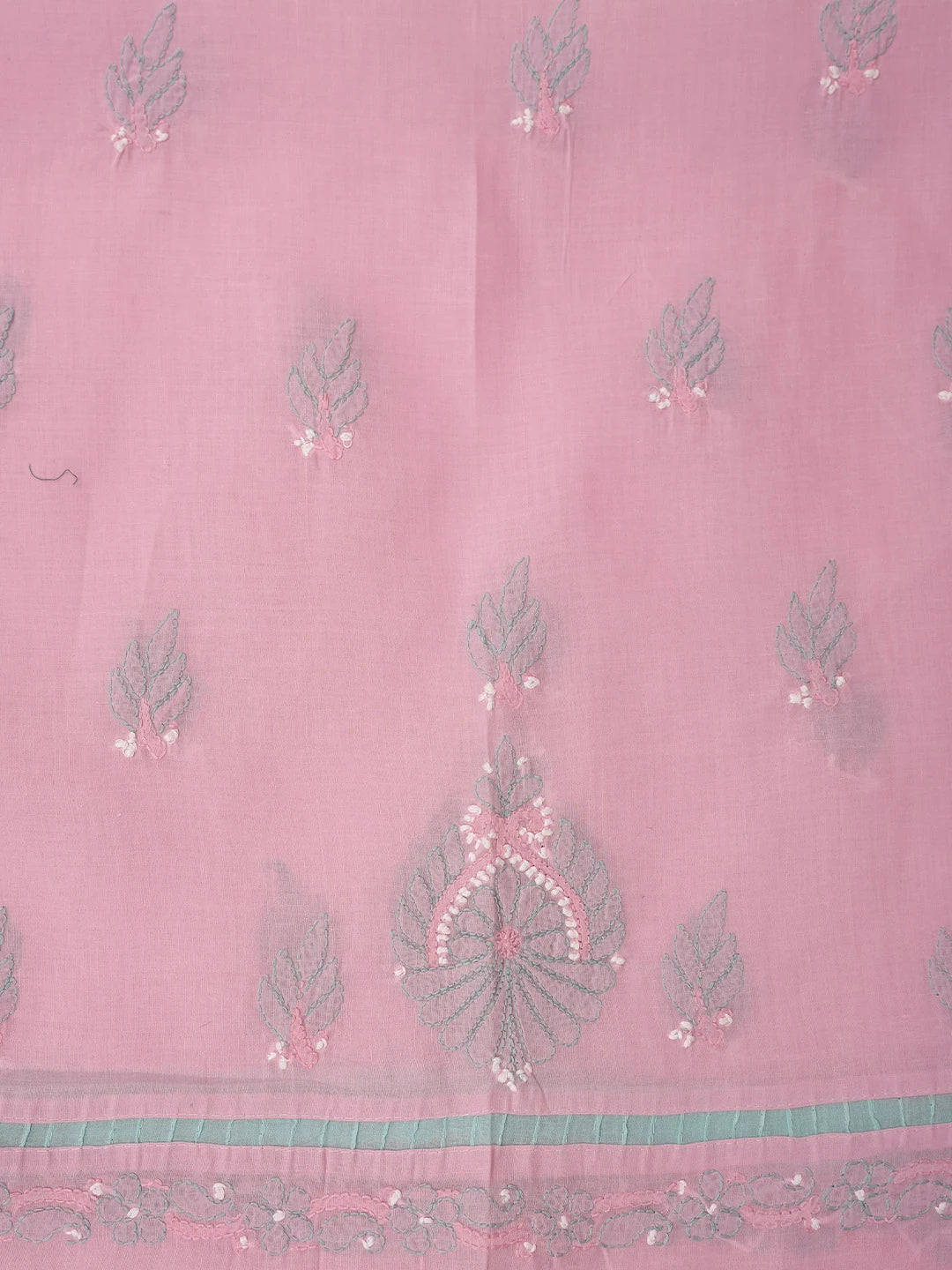 Ada Hand Embroidered Pink Cotton Lucknowi Chikankari Unstitched Suit Piece 08A500451