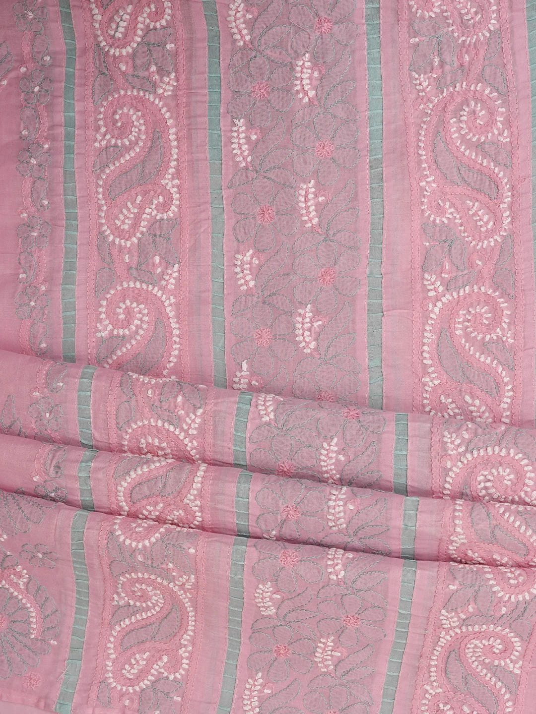 Ada Hand Embroidered Pink Cotton Lucknowi Chikankari Unstitched Suit Piece 08A500451