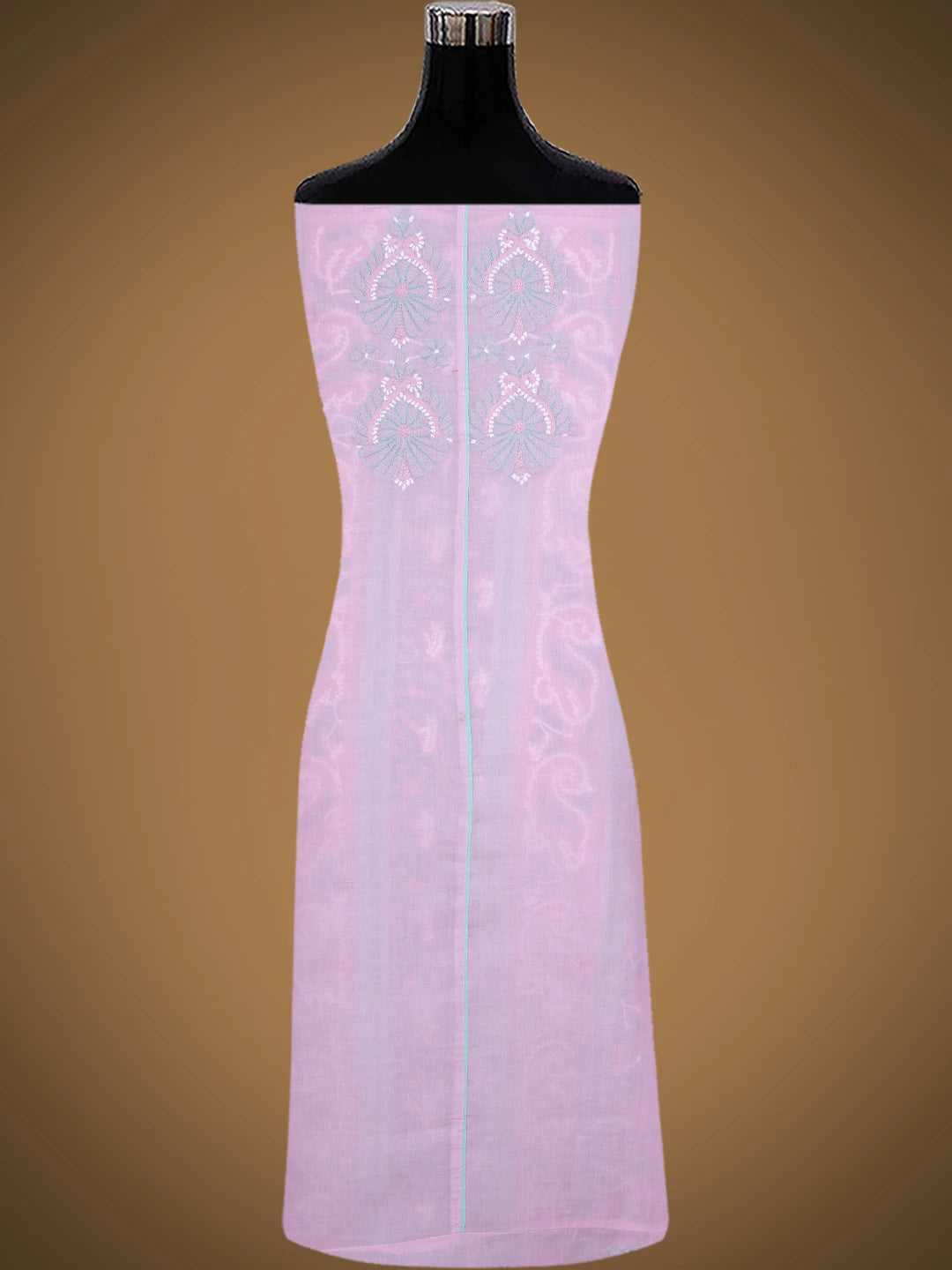 Ada Hand Embroidered Pink Cotton Lucknowi Chikankari Unstitched Suit Piece 08A500451