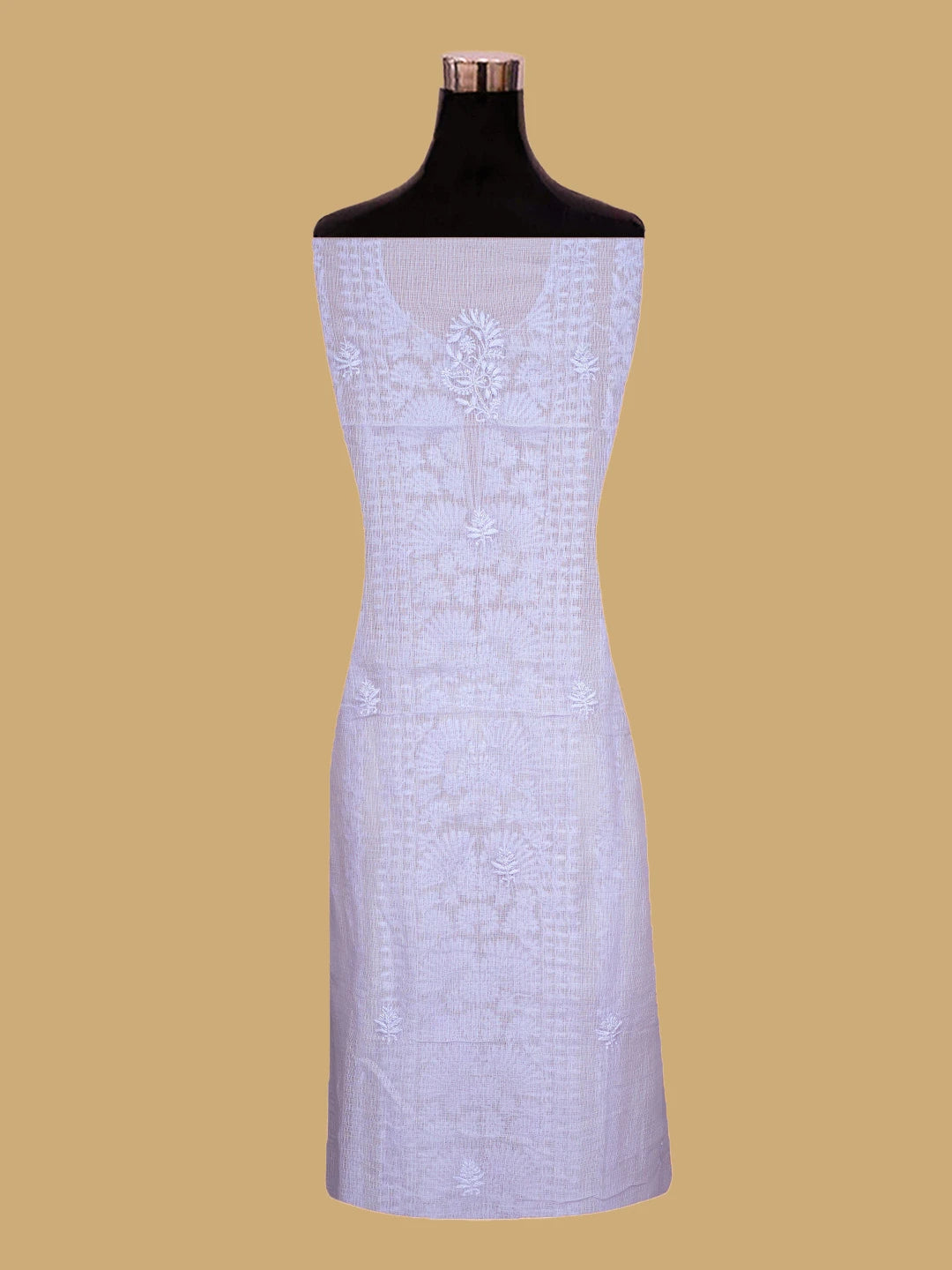 Ada Hand Embroidered Periwinkle Blue Kota Lucknowi Chikankari Unstitched Suit Piece With Cutdana Work 01A825290
