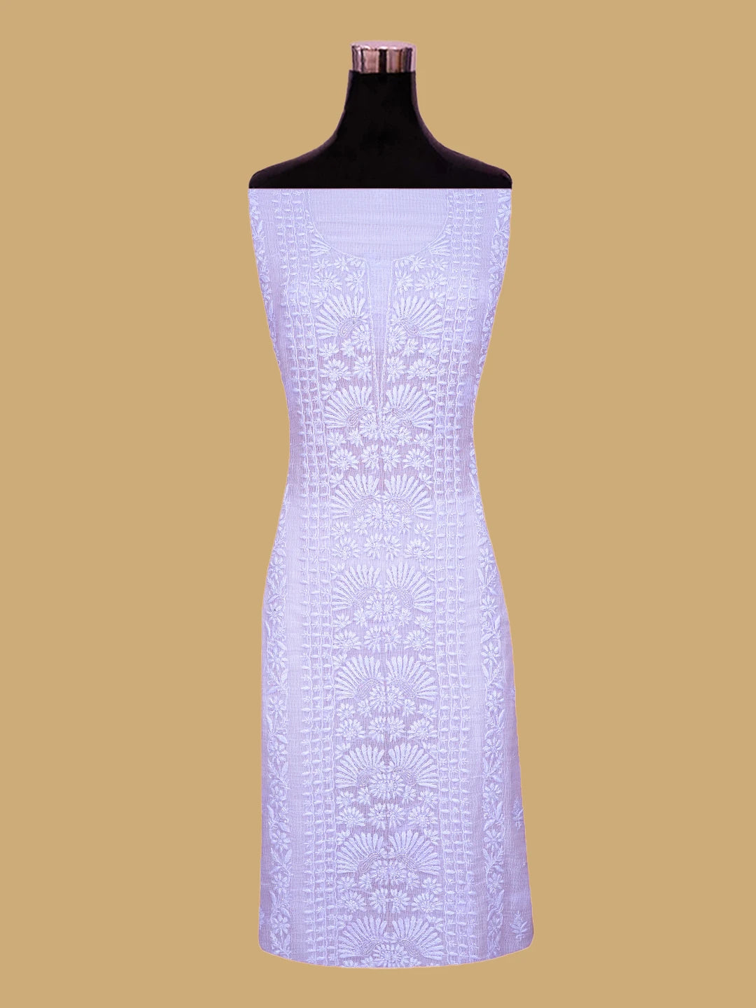 Ada Hand Embroidered Periwinkle Blue Kota Lucknowi Chikankari Unstitched Suit Piece With Cutdana Work 01A825290