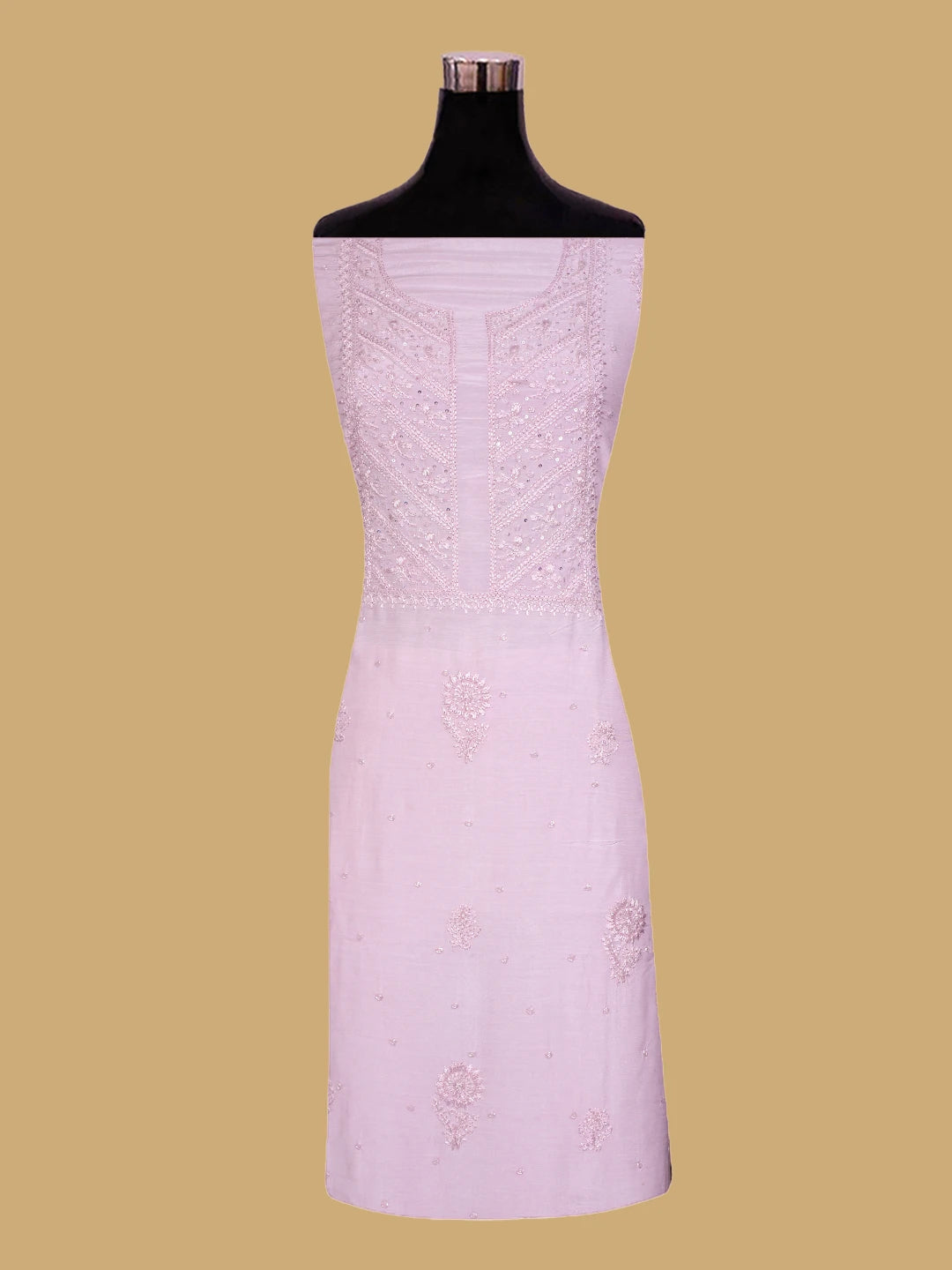 Ada Hand Embroidered Pink Muslin Lucknowi Chikankari Unstitched Suit Piece With Cutdana Work 01A814842