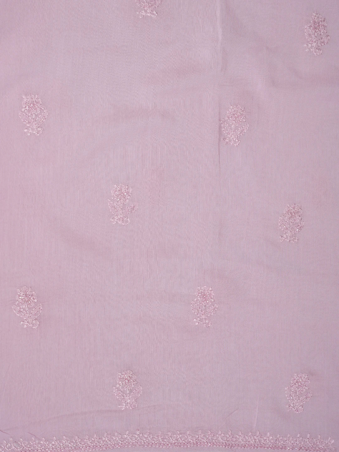 Ada Hand Embroidered Pink Muslin Lucknowi Chikankari Unstitched Suit Piece With Cutdana Work 01A814842