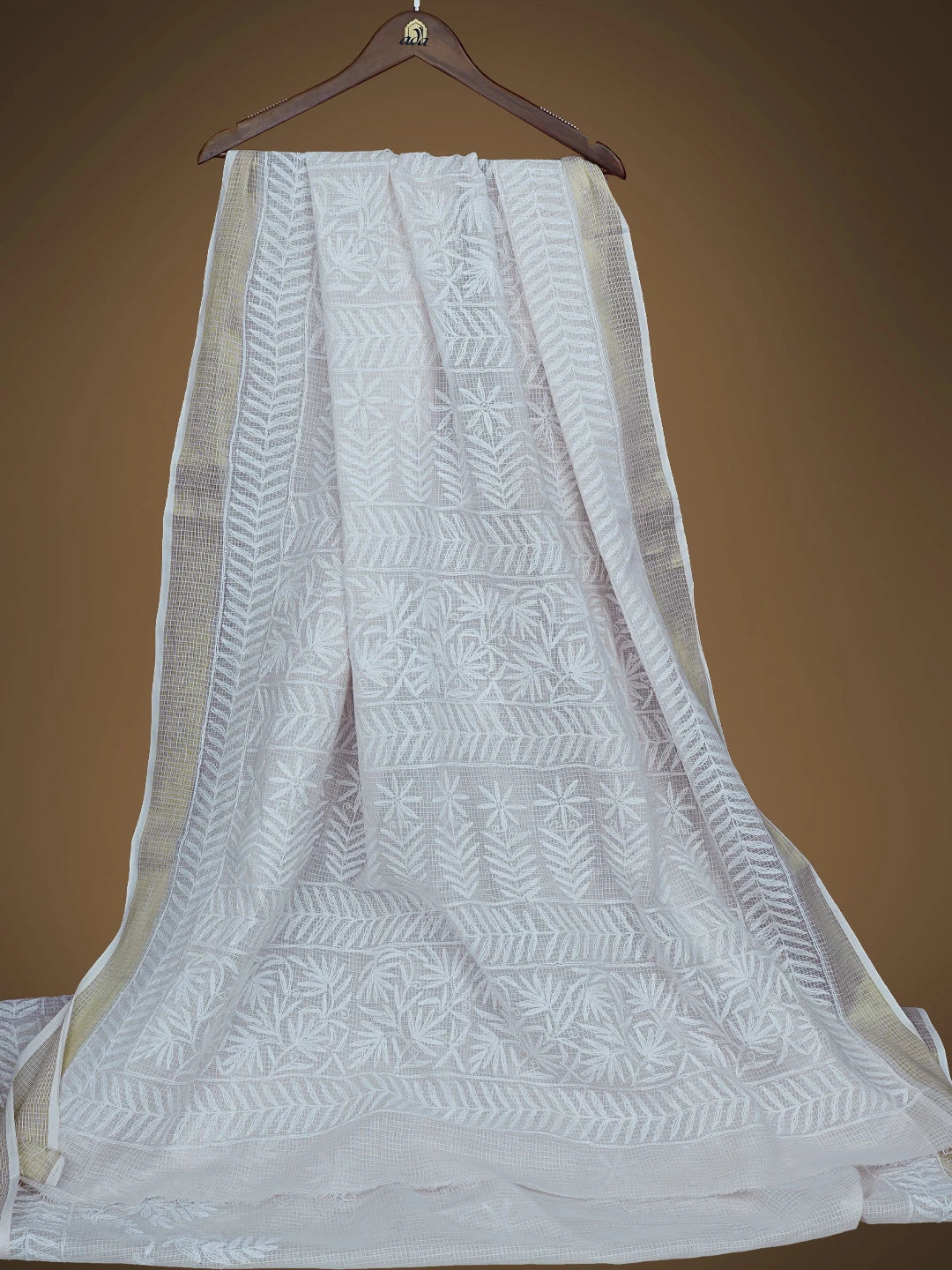 Ada Hand Embroidered Powder Pink Kota Lucknowi Chikankari Saree and Blouse 01A591013