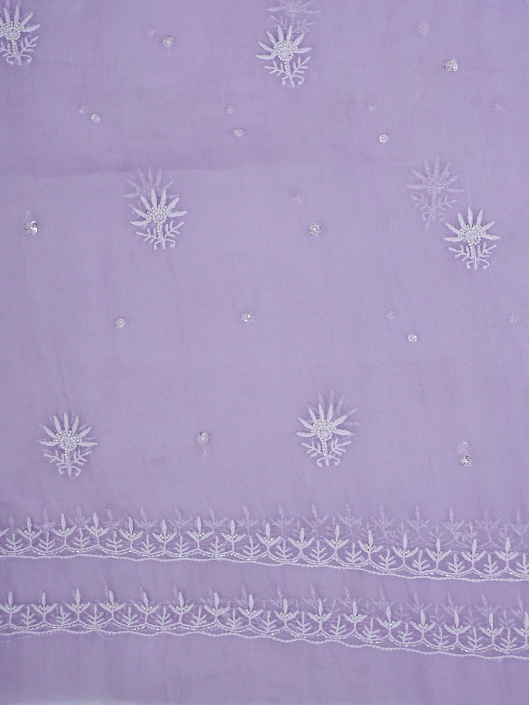 Ada Hand Embroidered Mauve Organza Lucknowi Chikankari Unstitched Kurta Dupatta Set With Cutdana Work 01A781916