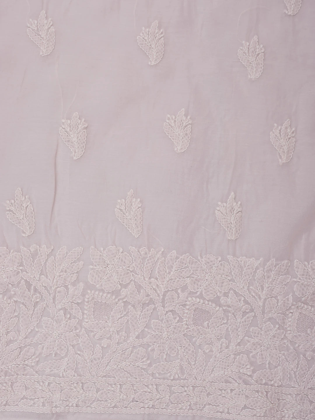 Ada Hand Embroidered Pink Cotton Lucknowi Chikankari Unstitched Kurta Piece 01A829662