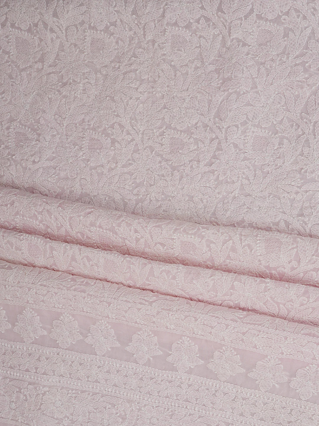 Ada Hand Embroidered Pink Cotton Lucknowi Chikankari Unstitched Kurta Piece 01A829662