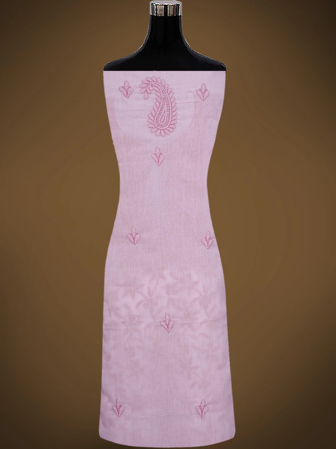 Ada Hand Embroidered Pink Cotton Lucknowi Chikankari Unstitched Suit Piece 01A829727