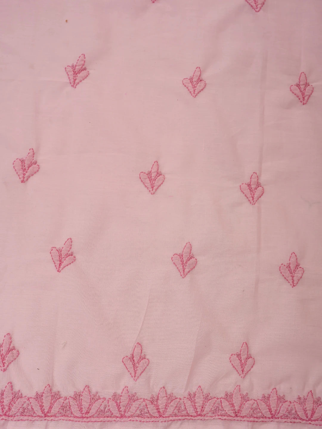 Ada Hand Embroidered Pink Cotton Lucknowi Chikankari Unstitched Suit Piece 01A829727