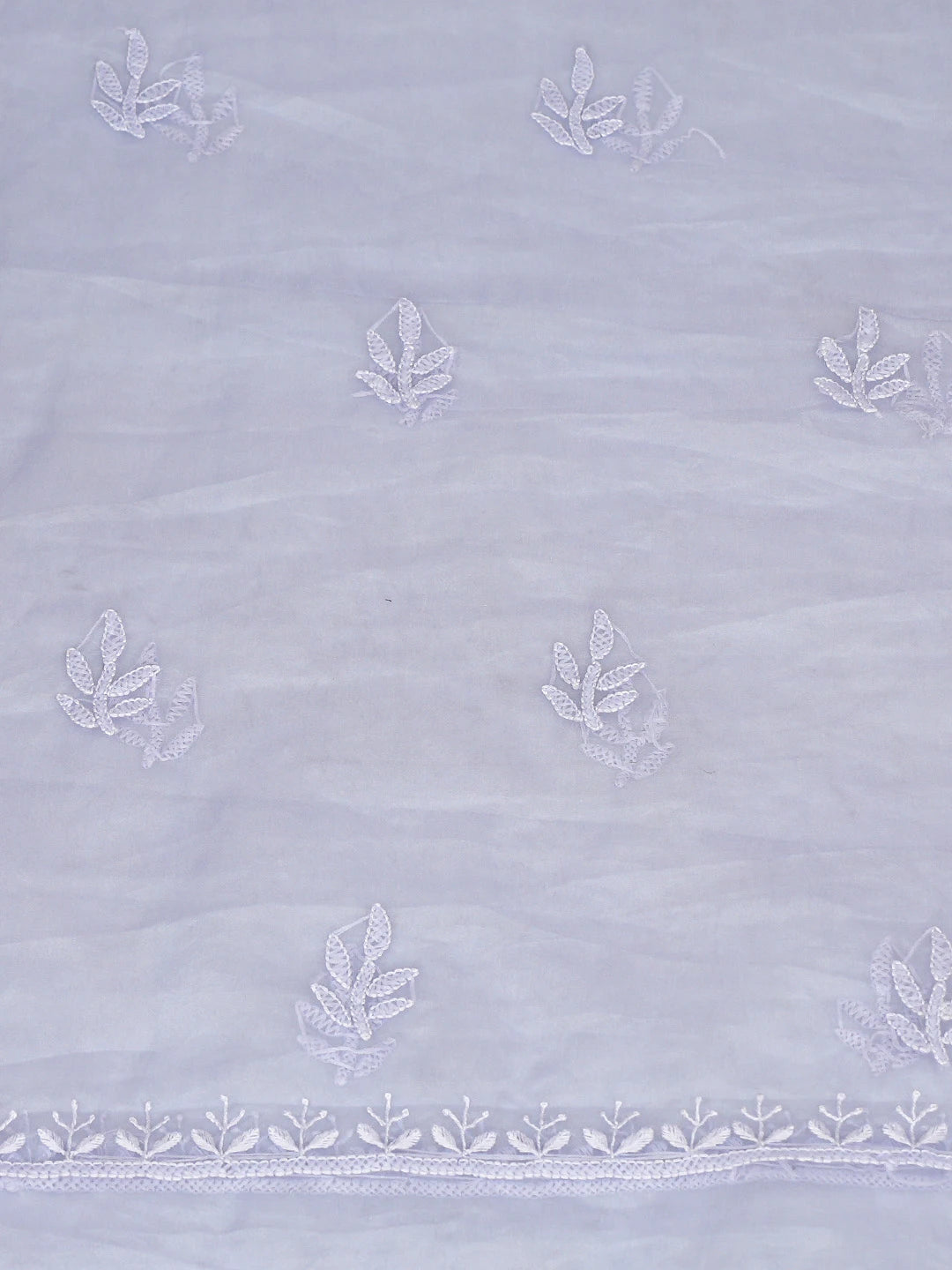 Ada Hand Embroidered Mauve Organza Lucknowi Chikankari Unstitched Kurta Dupatta Set 01A810577