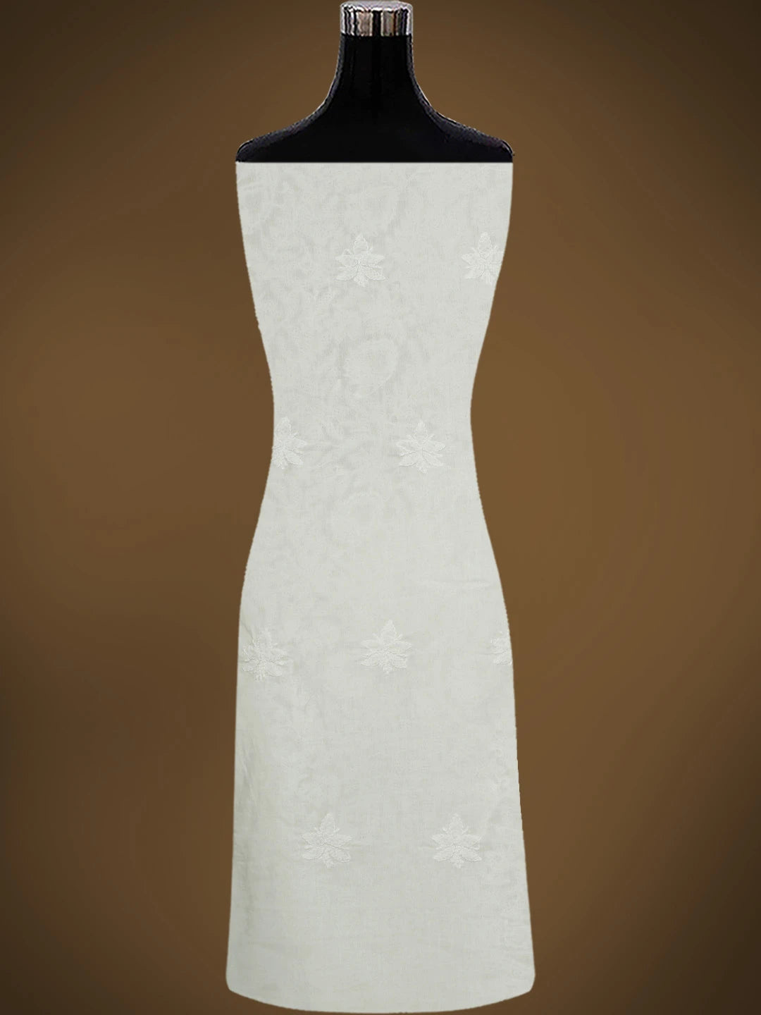 Ada Hand Embroidered Cream Cotton Lucknowi Chikankari Unstitched Kurta Piece 01A829666