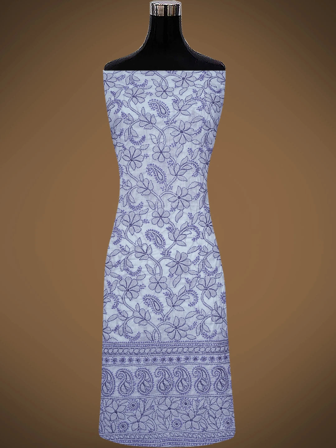 Ada Hand Embroidered Mauve Cotton Lucknowi Chikankari Unstitched Suit Piece 01A829718