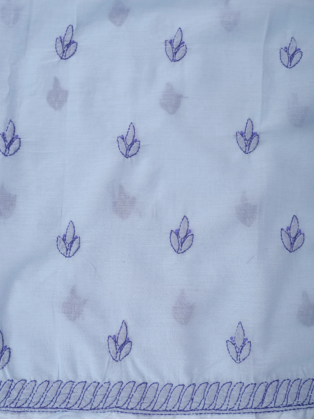 Ada Hand Embroidered Mauve Cotton Lucknowi Chikankari Unstitched Suit Piece 01A829718