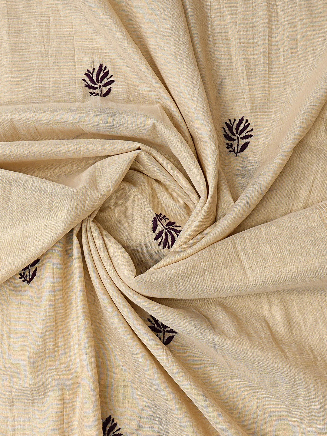 Ada Hand Embroidered Fawn Tissue Lucknowi Chikankari Unstitched Kurta Dupatta Set 01A809542
