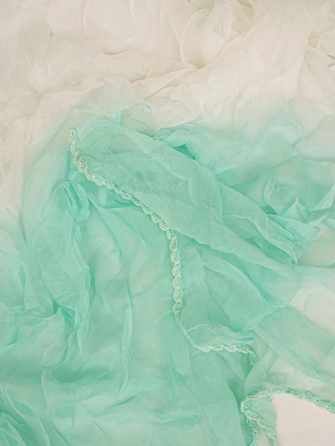 Ada Hand Embroidered Sea Green Cotton Lucknowi Chikankari Unstitched Suit Piece 01A819074