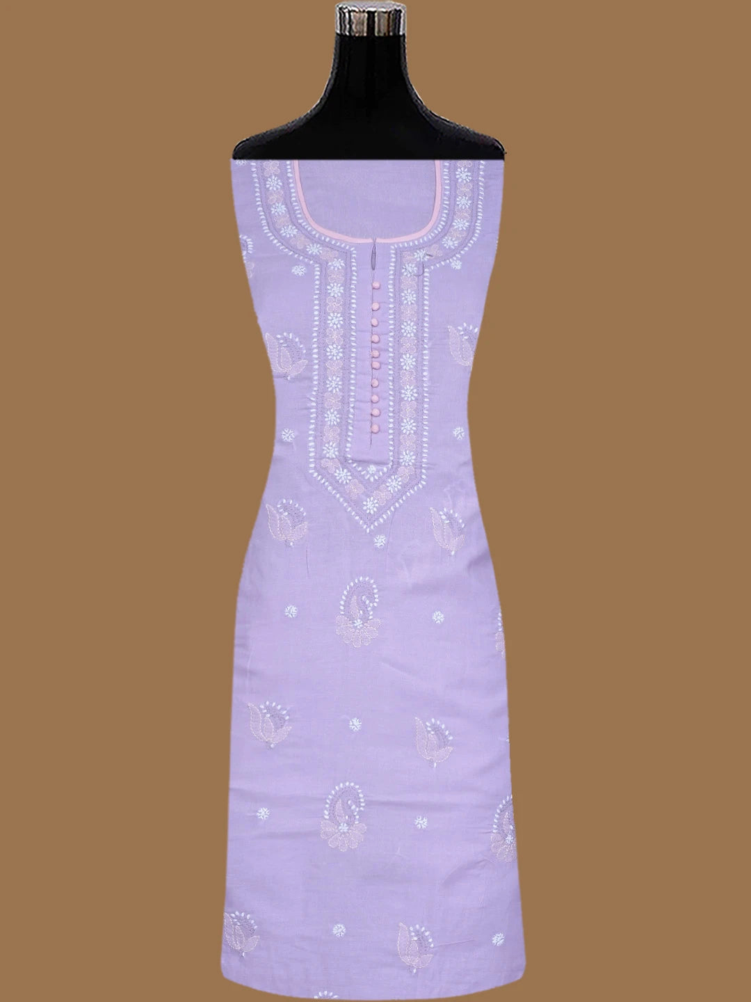 Ada Hand Embroidered Mauve Cotton Lucknowi Chikankari Unstitched Suit Piece 01A818843