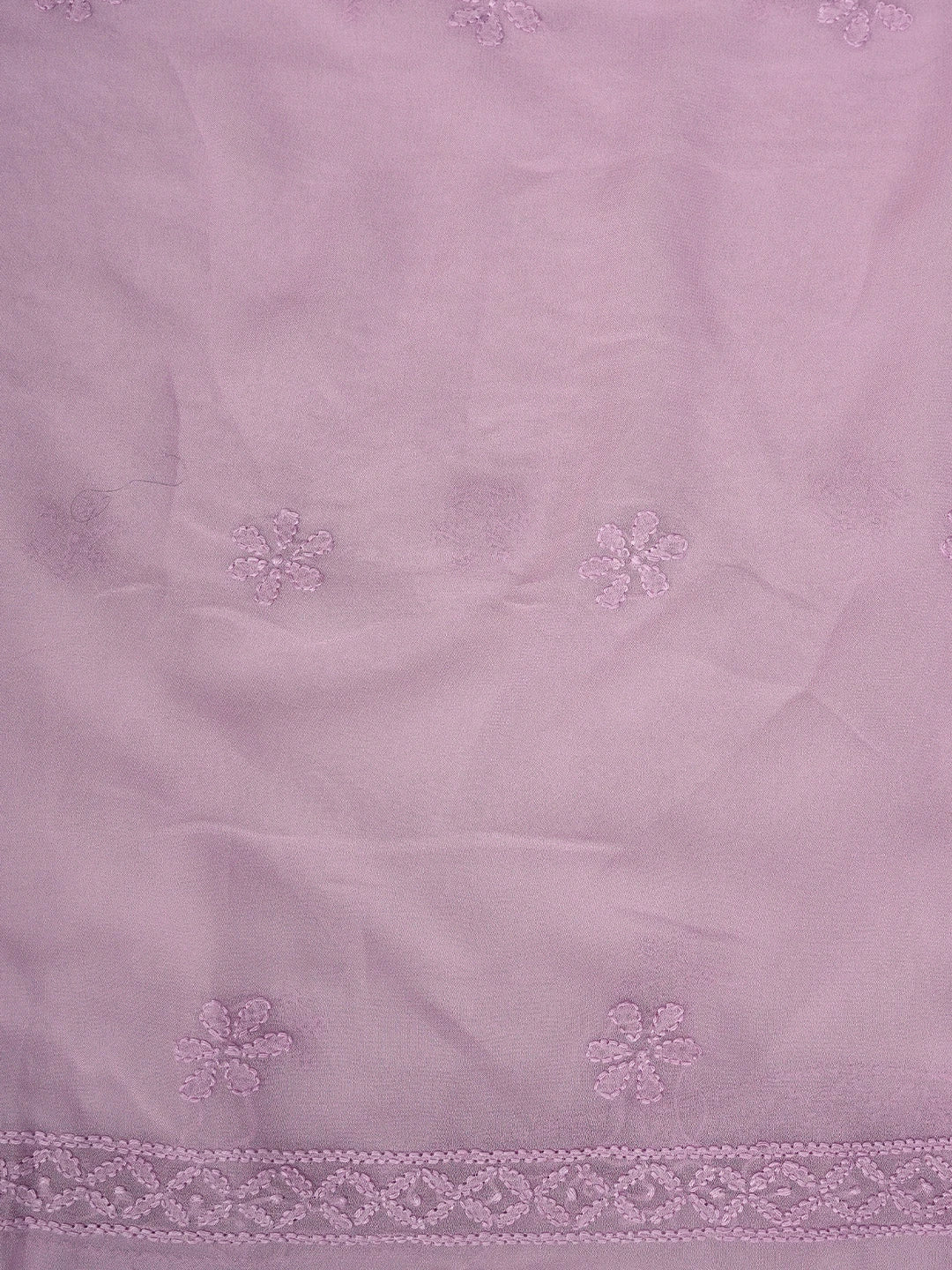 Ada Hand Embroidered Lilac Purple Viscose Georgette Lucknowi Chikankari Unstitched Kurta Dupatta Set 01A811756
