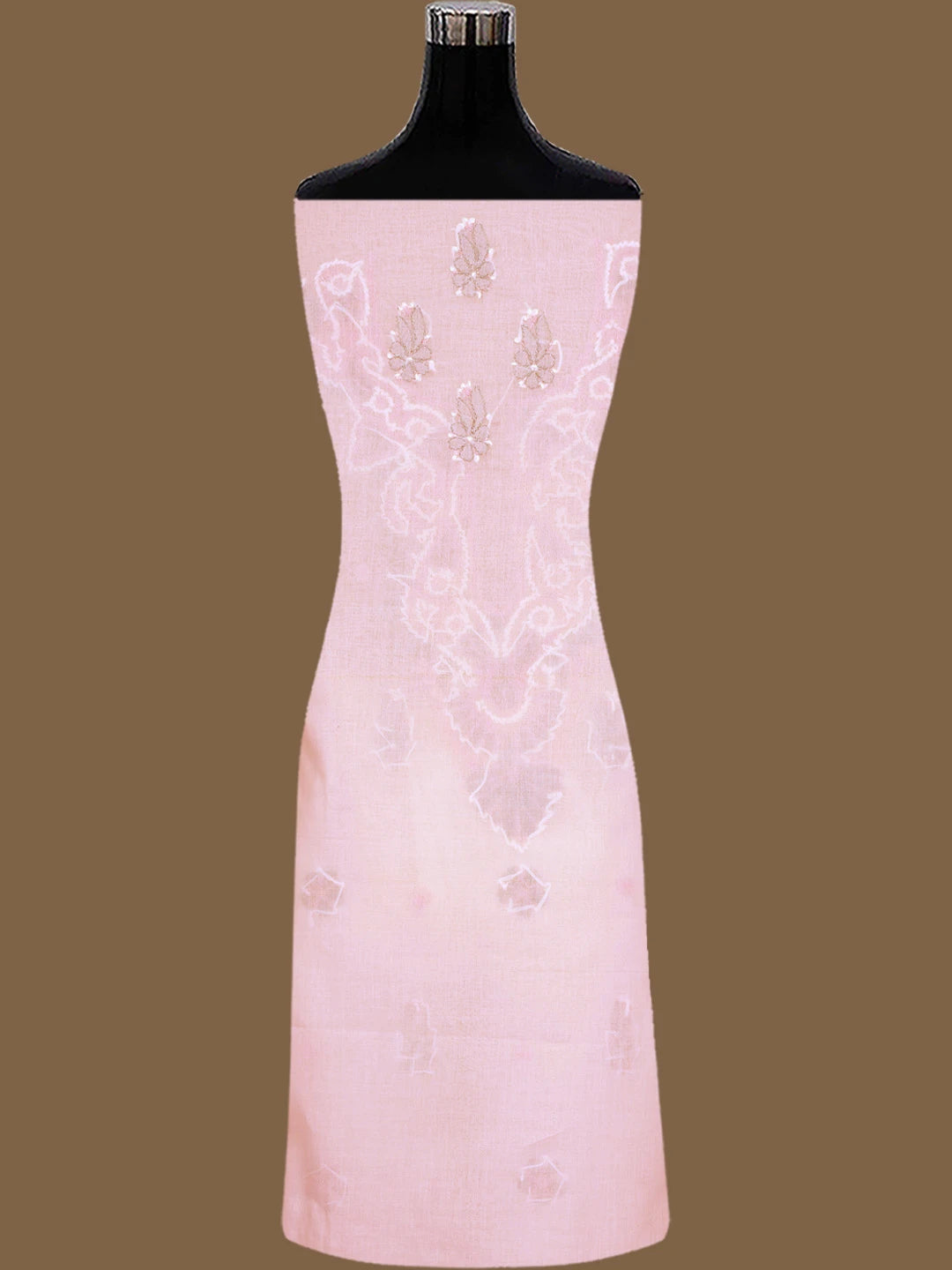 Ada Hand Embroidered Pink Cotton Lucknowi Chikankari Unstitched Suit Piece 08A500536