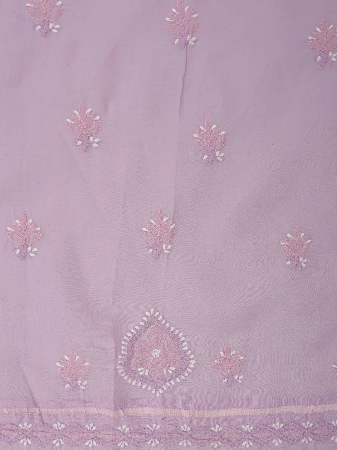Ada Hand Embroidered Mauve Cotton Lucknowi Chikankari Unstitched Suit Piece 01A821855