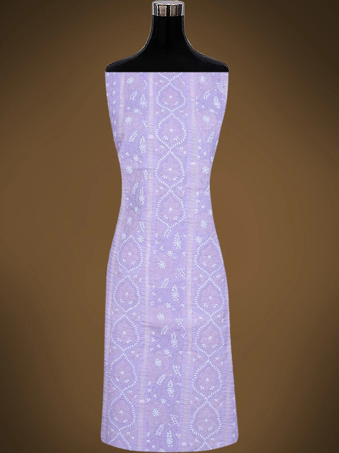 Ada Hand Embroidered Mauve Cotton Lucknowi Chikankari Unstitched Suit Piece 01A821855