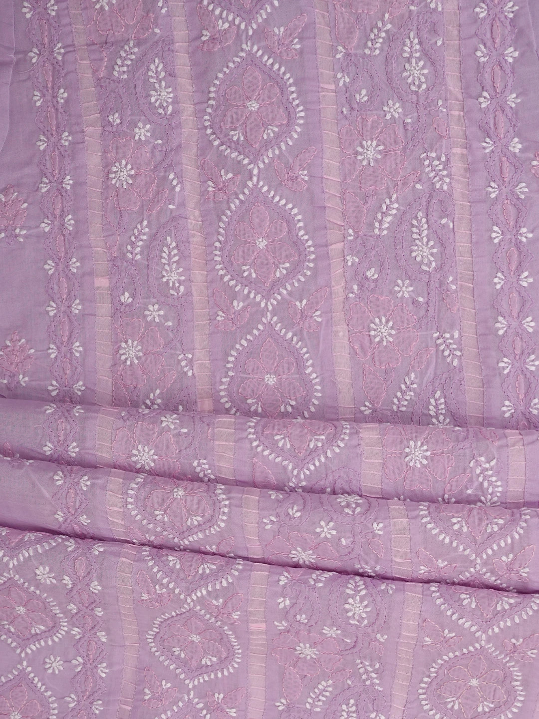 Ada Hand Embroidered Mauve Cotton Lucknowi Chikankari Unstitched Suit Piece 01A821855