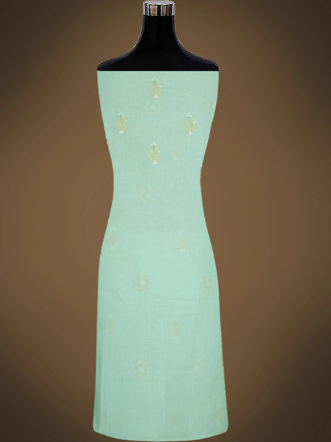 Ada Hand Embroidered Sea Green Cotton Lucknowi Chikankari Unstitched Suit Piece 01A819234