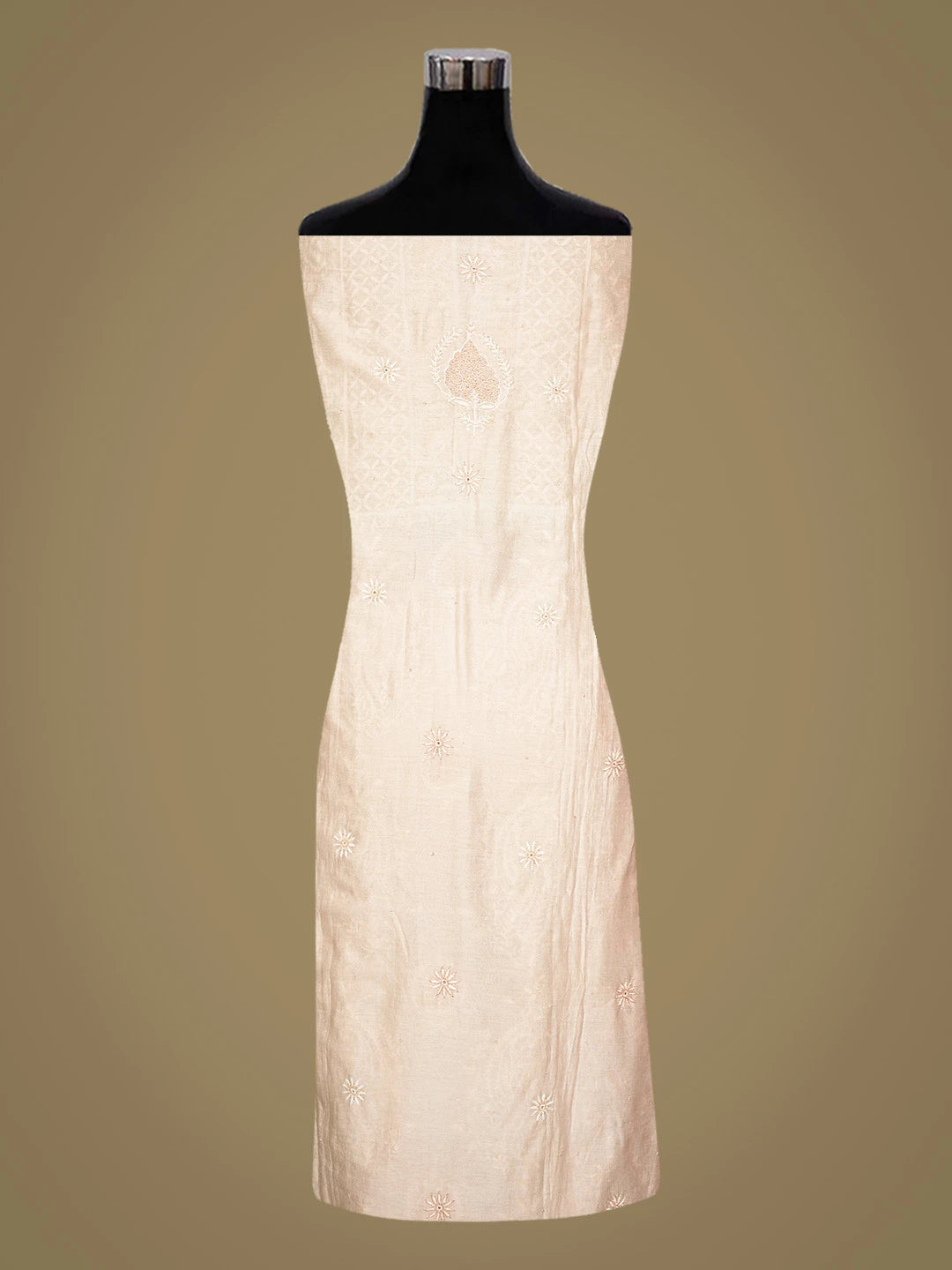 Ada Hand Embroidered Heather Peach Chanderi Lucknowi Chikankari Semi-Stitched Kurta Dupatta Set With Cutdana  Work 01A639537