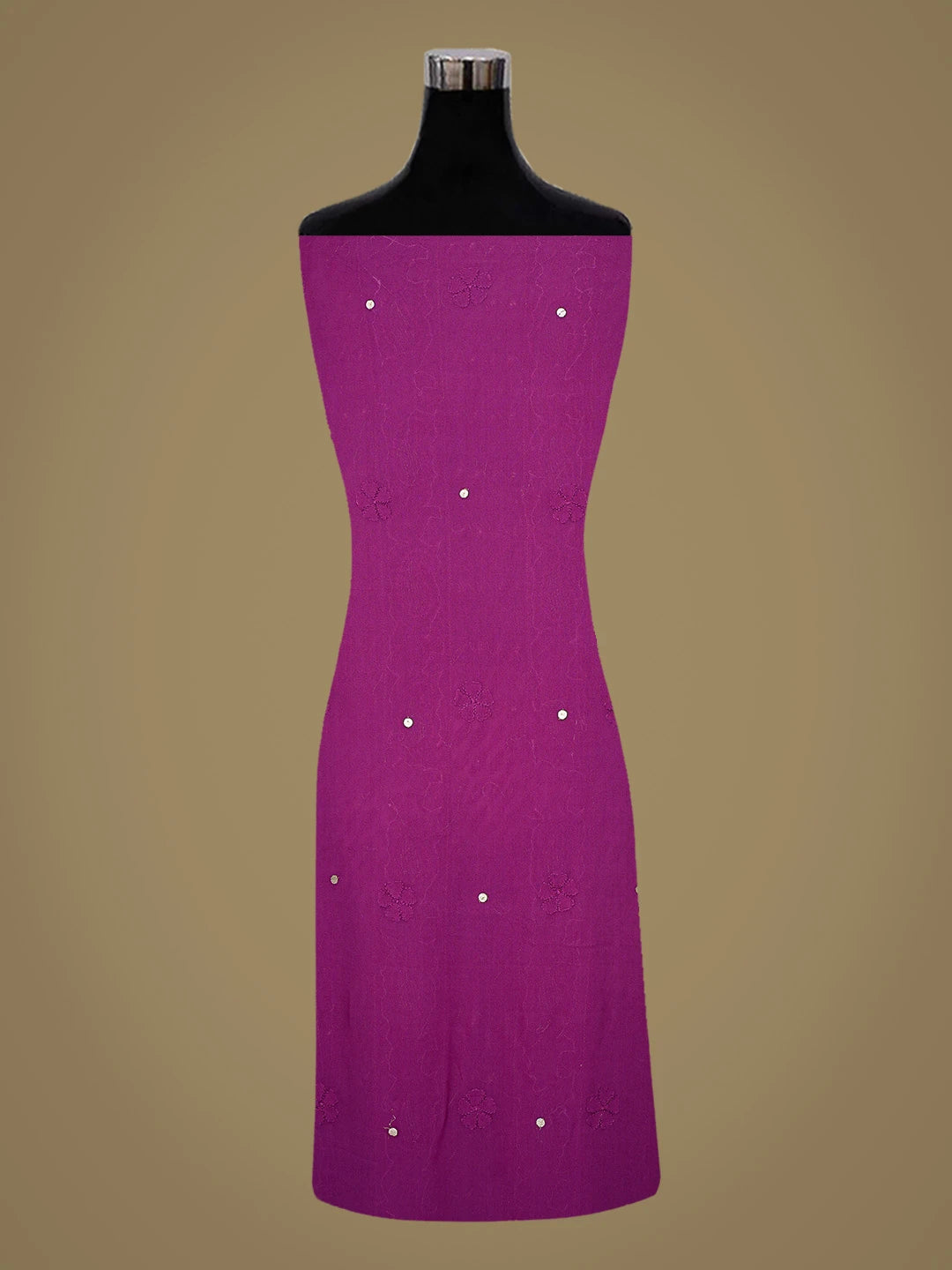 Ada Hand Embroidered Wine Viscose Georgette Lucknowi Chikankari Unstitched Kurta Dupatta Set With Gotapatti Work 01A801907
