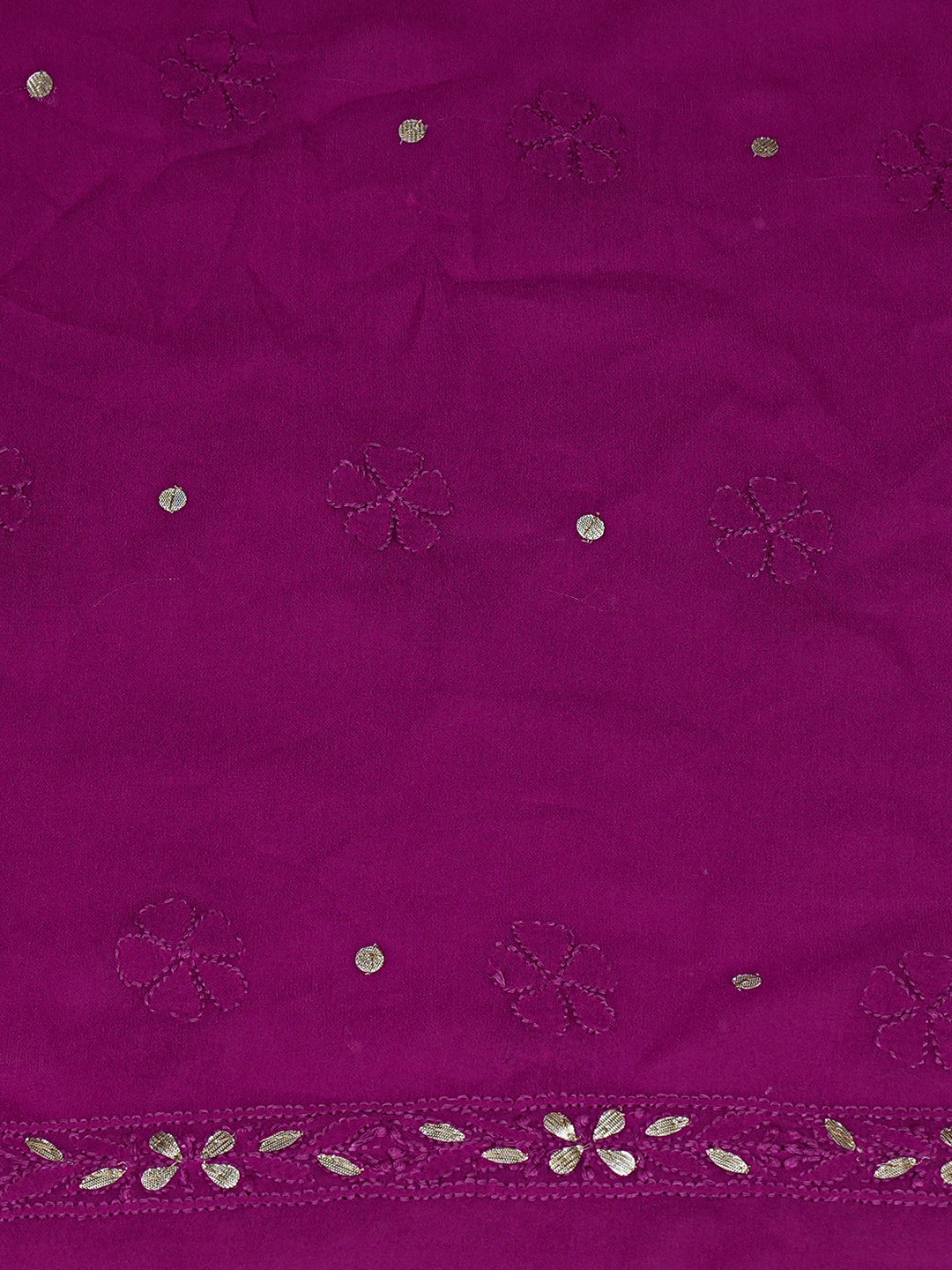 Ada Hand Embroidered Wine Viscose Georgette Lucknowi Chikankari Unstitched Kurta Dupatta Set With Gotapatti Work 01A801907