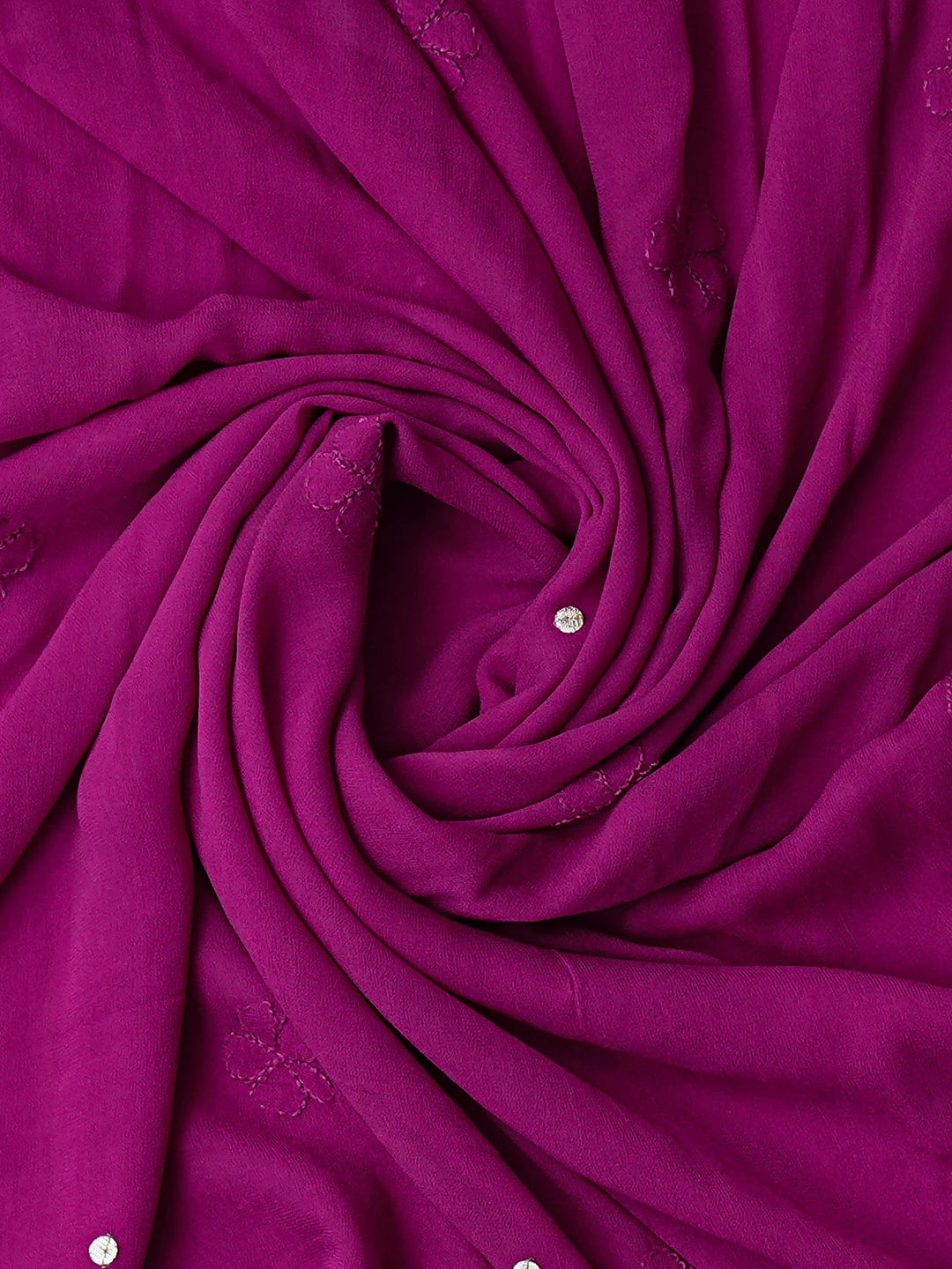 Ada Hand Embroidered Wine Viscose Georgette Lucknowi Chikankari Unstitched Kurta Dupatta Set With Gotapatti Work 01A801907