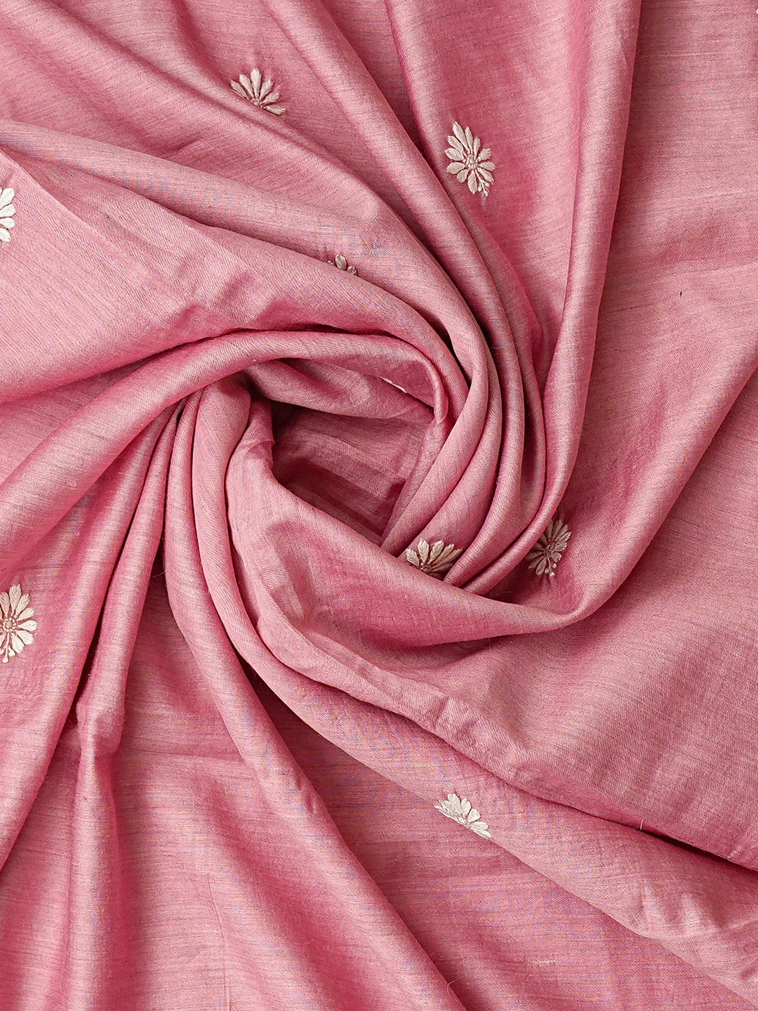 Ada Hand Embroidered Puce Pink Moonga Silk Lucknowi Chikankari Unstitched Kurta Dupatta Set 01A727364